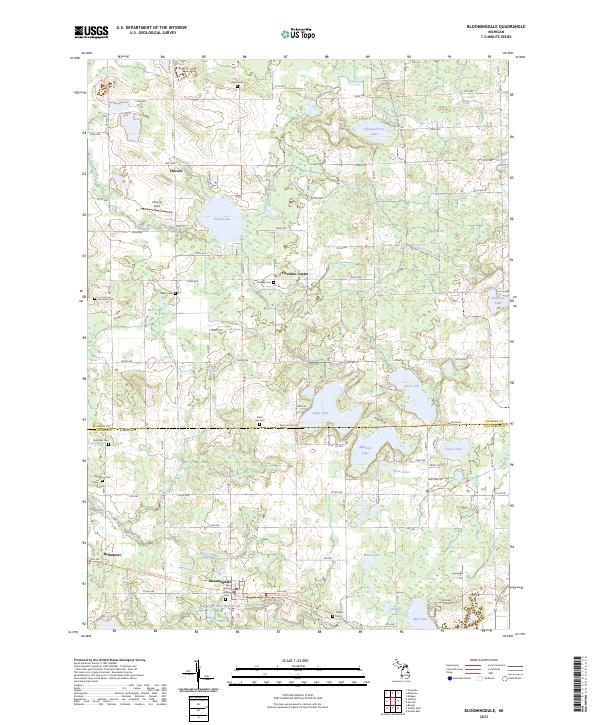 Bloomingdale, MI — USGS 7.5-minute topo (2023)