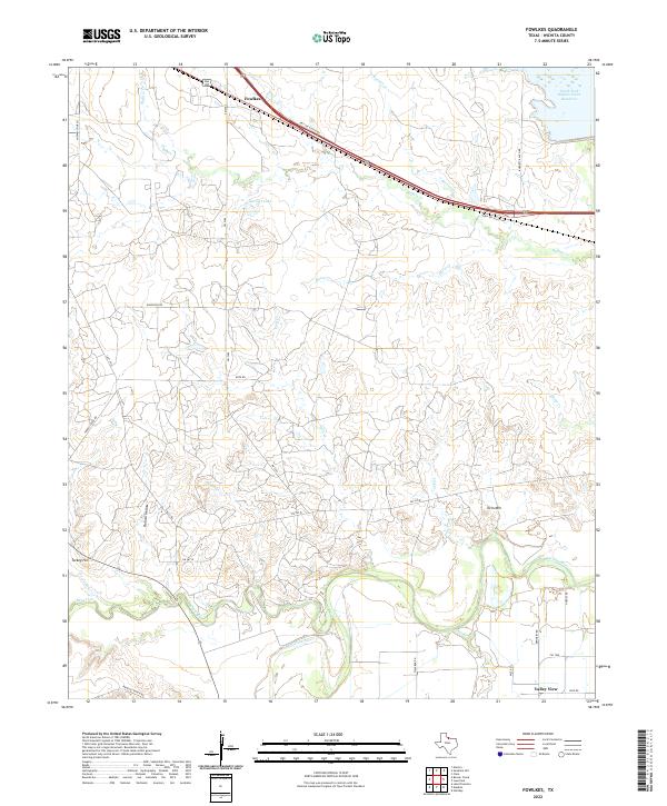 Fowlkes, TX — USGS 7.5-minute topo (2022)