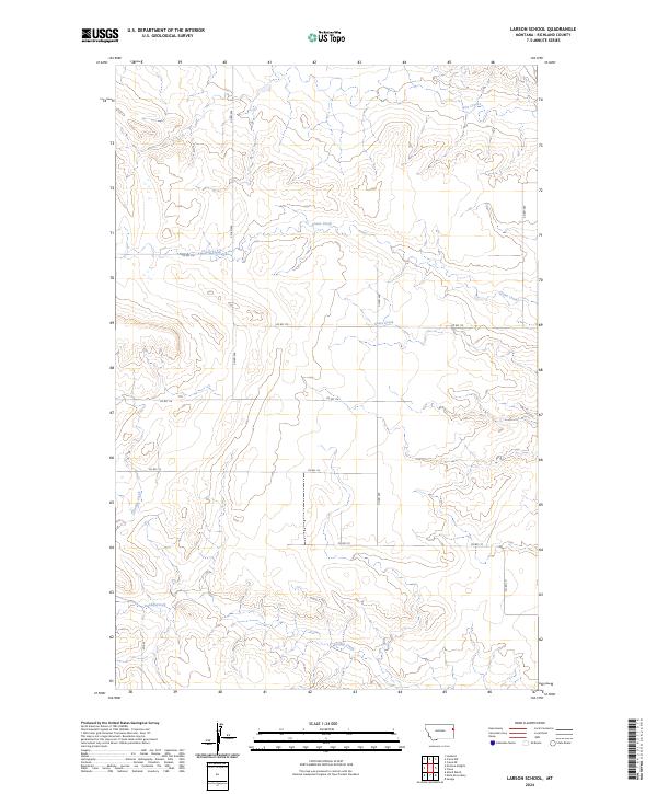 Larson School, MT — USGS 7.5-minute topo (2024)