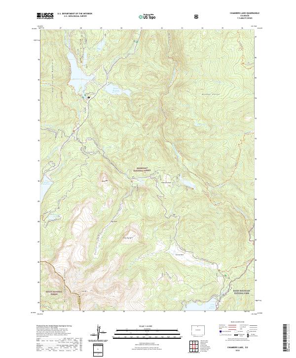 Chambers Lake, CO — USGS 7.5-minute topo (2022)