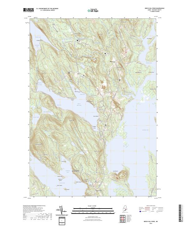 Beech Hill Pond, ME — USGS 7.5-minute topo (2024)