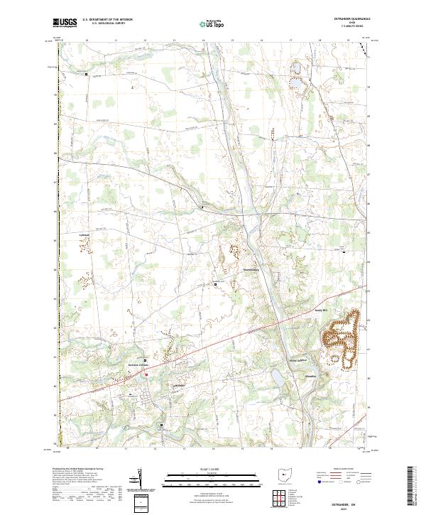 Ostrander, OH — USGS 7.5-minute topo (2023)
