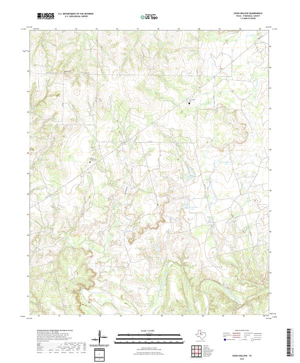 Coon Hollow, TX — USGS 7.5-minute topo (2022)