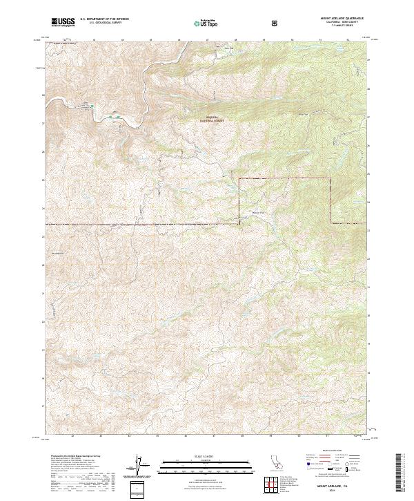 Mount Adelaide, CA — USGS 7.5-minute topo (2021)