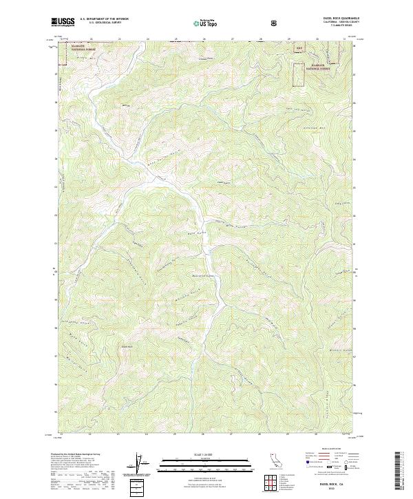 Duzel Rock, CA — USGS 7.5-minute topo (2022)