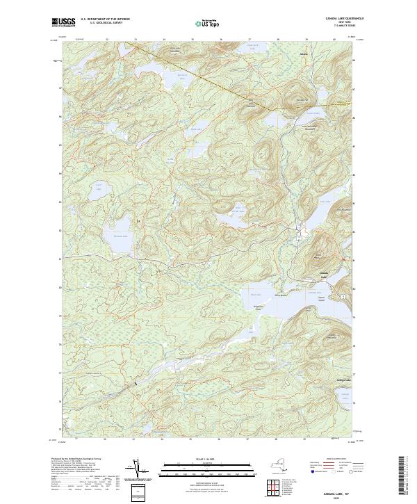 Canada Lake, NY — USGS 7.5-minute topo (2023)