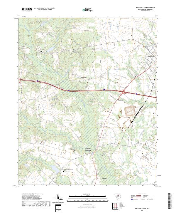 Bishopville West, SC — USGS 7.5-minute topo (2024)