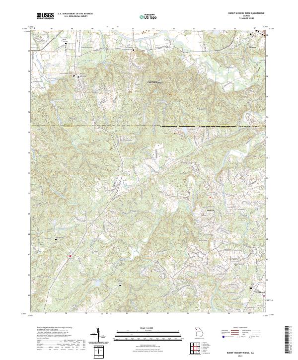 Burnt Hickory Ridge, GA — USGS 7.5-minute topo (2024)