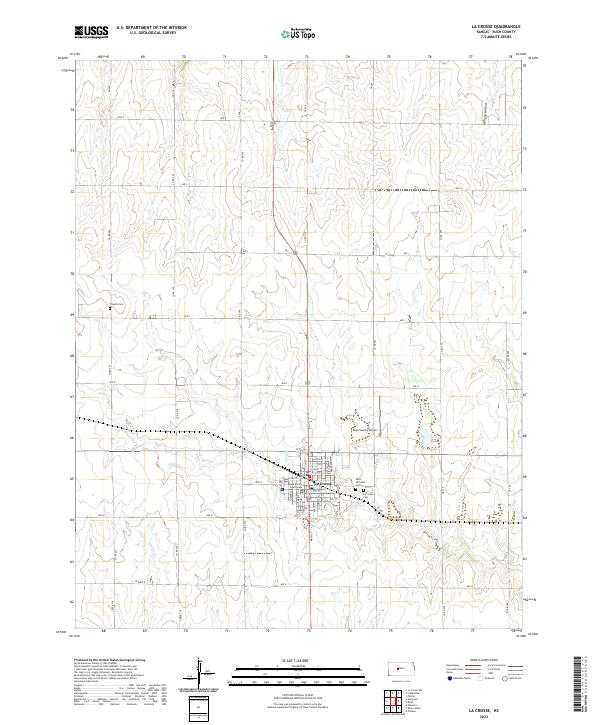 La Crosse, KS — USGS 7.5-minute topo (2022)