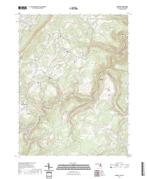Gorman, MD-WV — USGS 7.5-minute topo (2023)