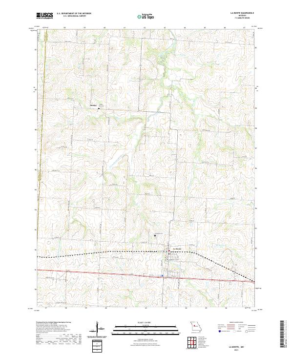 La Monte, MO — USGS 7.5-minute topo (2021)