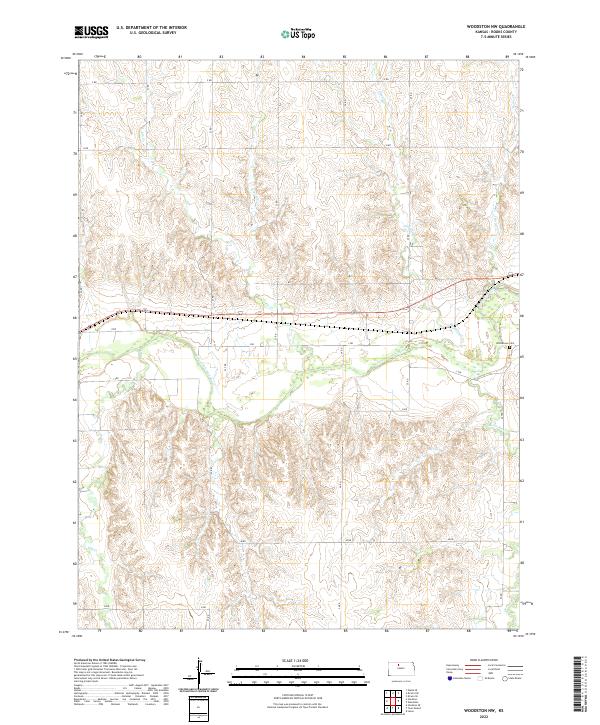 Woodston NW, KS — USGS 7.5-minute topo (2022)