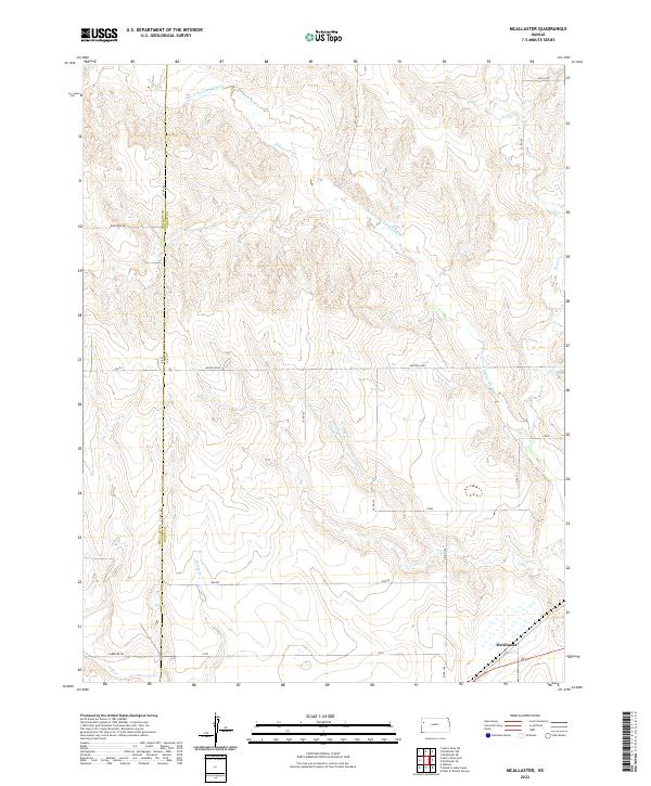 McAllaster, KS — USGS 7.5-minute topo (2022)