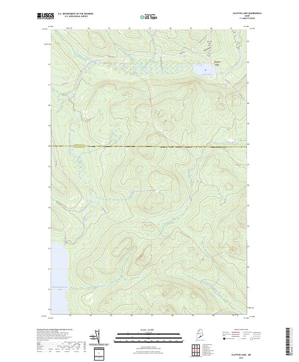Clayton Lake, ME — USGS 7.5-minute topo (2024)