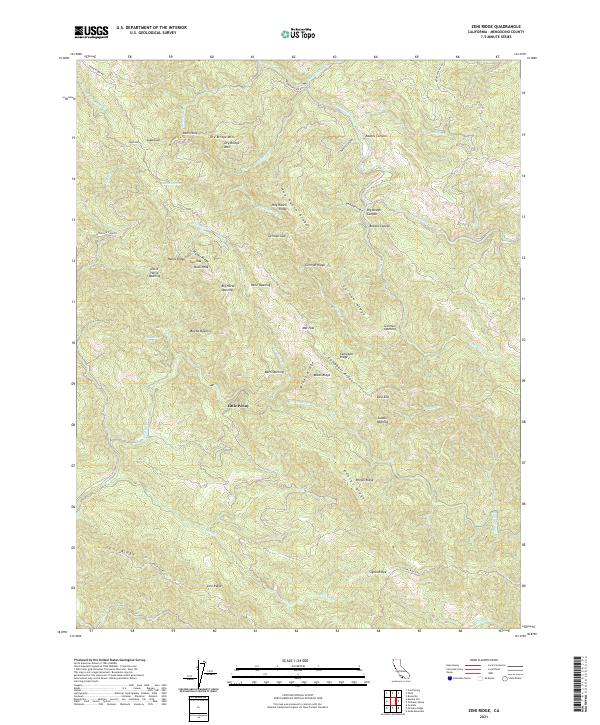 Zeni Ridge, CA — USGS 7.5-minute topo (2021)