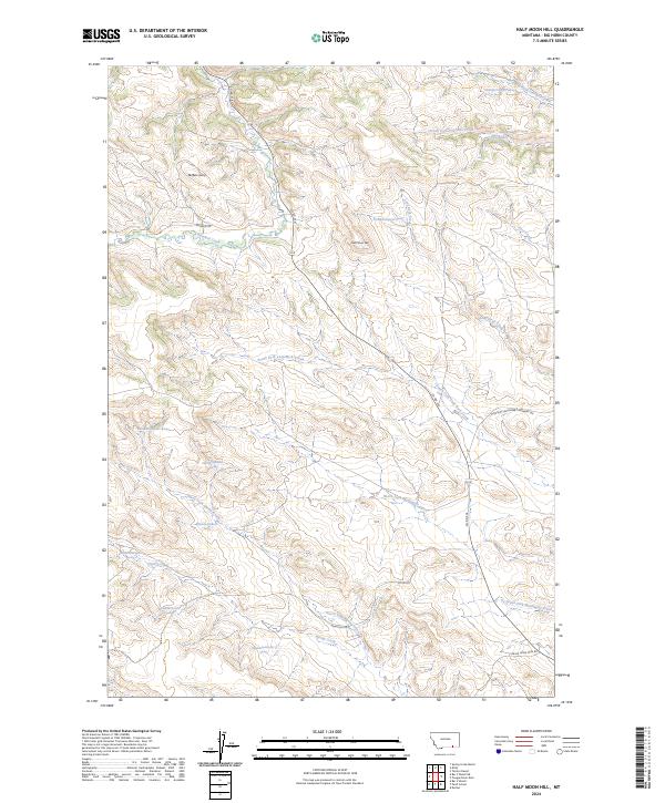 Half Moon Hill, MT — USGS 7.5-minute topo (2024)