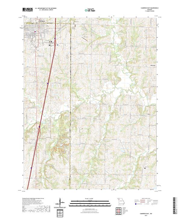 Cameron East, MO — USGS 7.5-minute topo (2021)