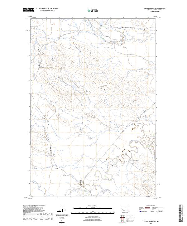 Cactus Creek West, MT — USGS 7.5-minute topo (2024)