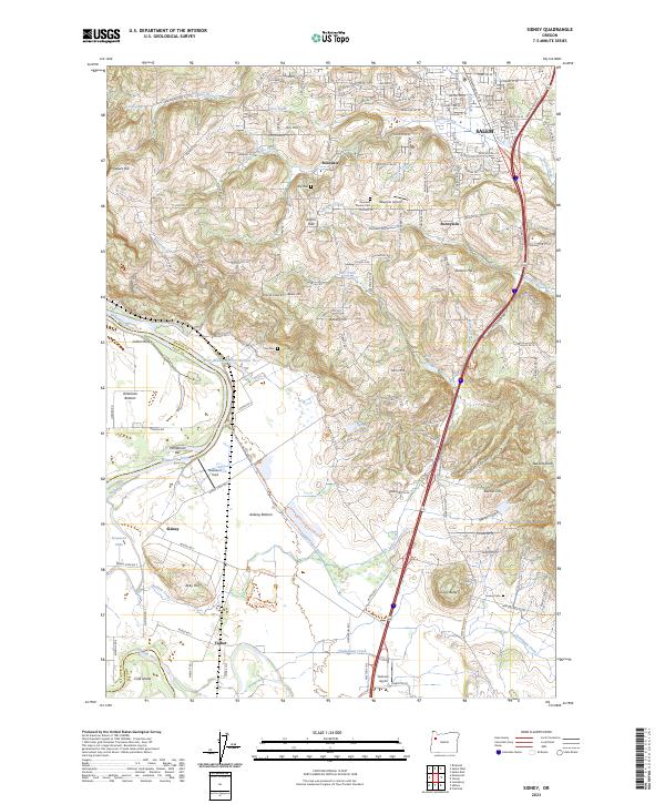 Sidney, OR — USGS 7.5-minute topo (2023)