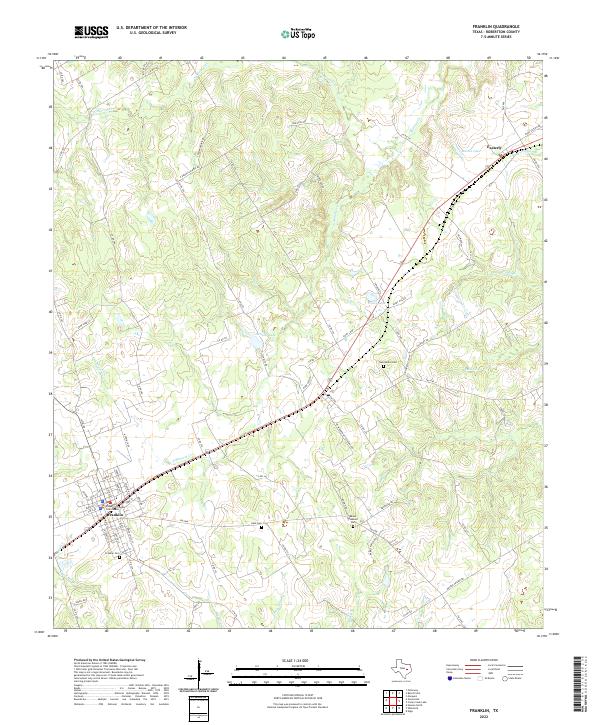Franklin, TX — USGS 7.5-minute topo (2022)
