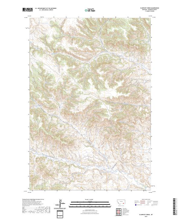Clubfoot Creek, MT — USGS 7.5-minute topo (2024)
