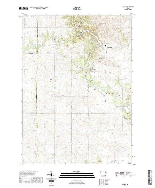 Dundee, IA — USGS 7.5-minute topo (2022)