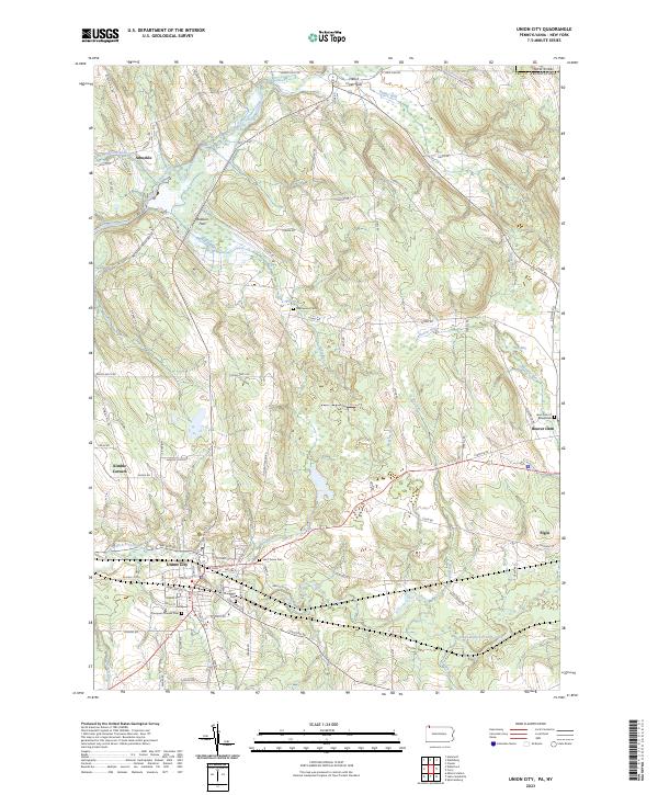 Union City, PA-NY — USGS 7.5-minute topo (2023)