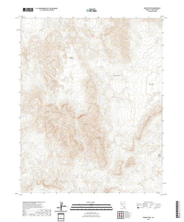 Muddy Peak, NV — USGS 7.5-minute topo (2021)