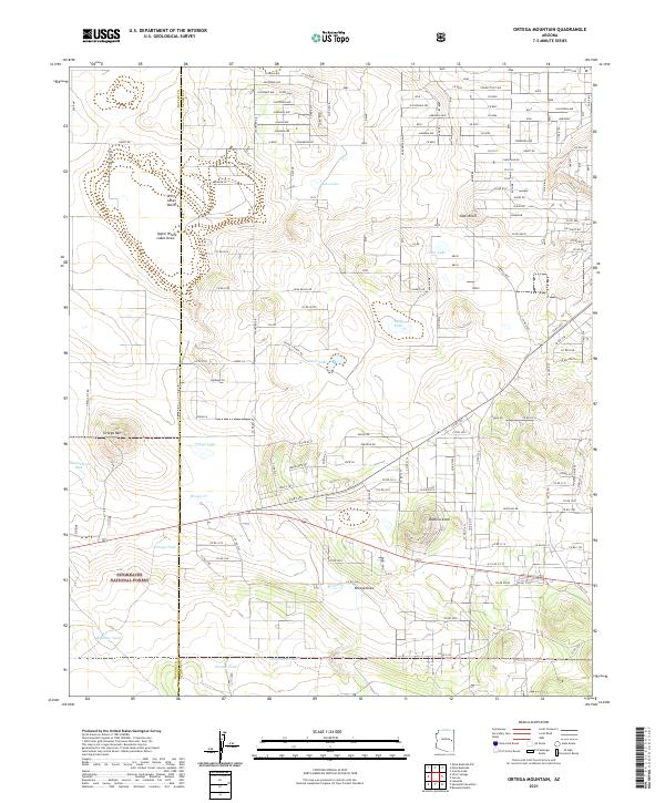 Ortega Mountain, AZ — USGS 7.5-minute topo (2021)
