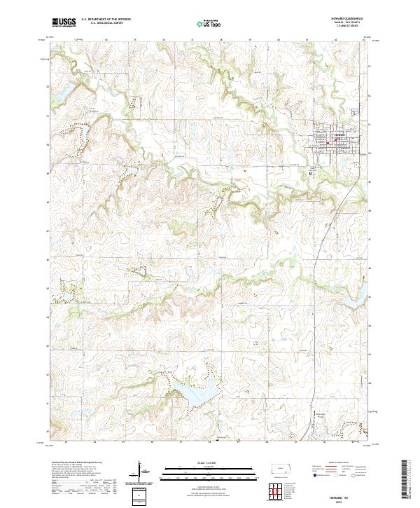 Howard, KS — USGS 7.5-minute topo (2022)
