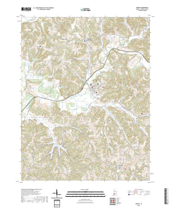 Dubois, IN — USGS 7.5-minute topo (2022)