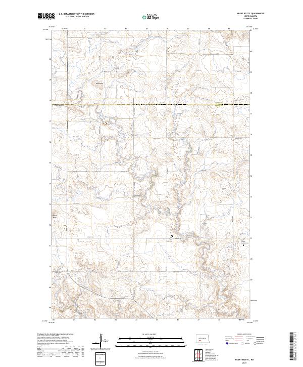 Heart Butte, ND — USGS 7.5-minute topo (2024)