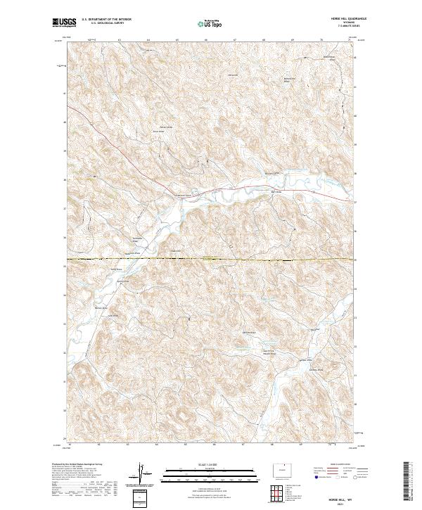 Horse Hill, WY — USGS 7.5-minute topo (2021)