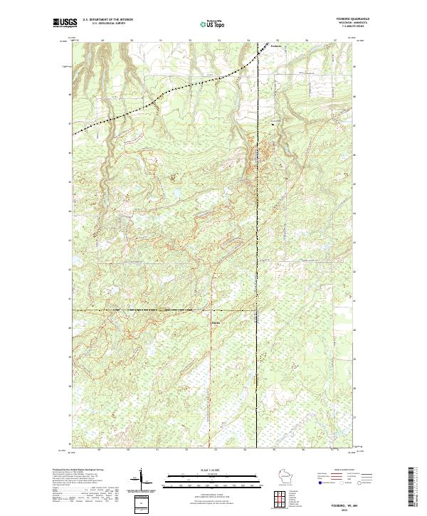 Foxboro, WI-MN — USGS 7.5-minute topo (2022)