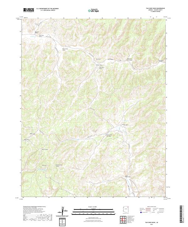 Tah Chee Wash, AZ — USGS 7.5-minute topo (2021)