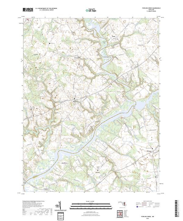 Fowling Creek, MD — USGS 7.5-minute topo (2023)