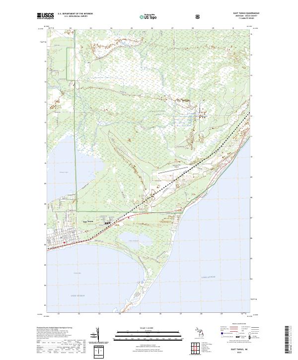 East Tawas, MI — USGS 7.5-minute topo (2023)