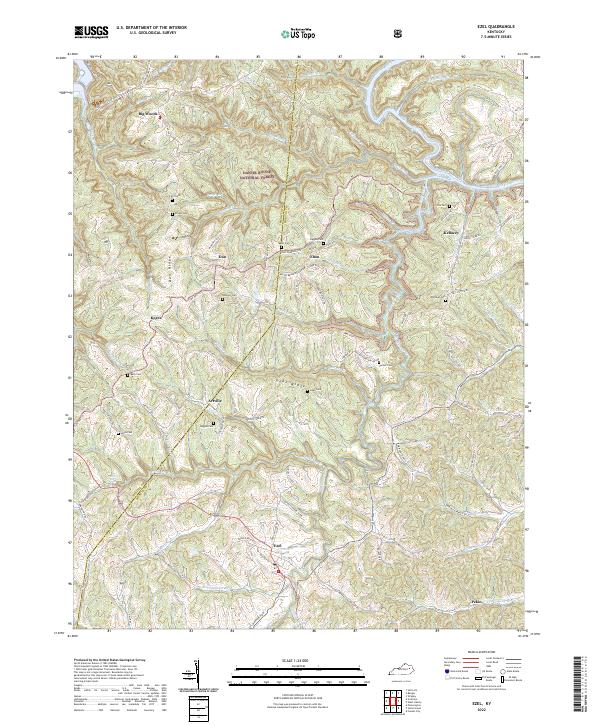 Ezel, KY — USGS 7.5-minute topo (2022)
