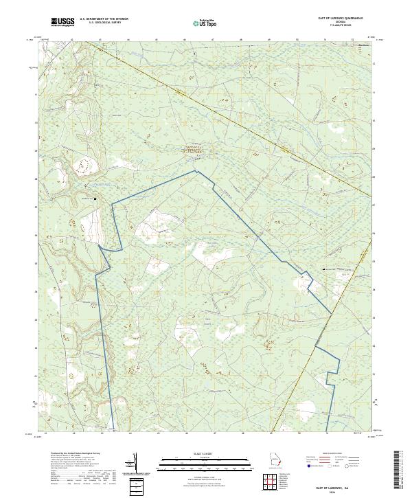 East of Ludowici, GA — USGS 7.5-minute topo (2024)
