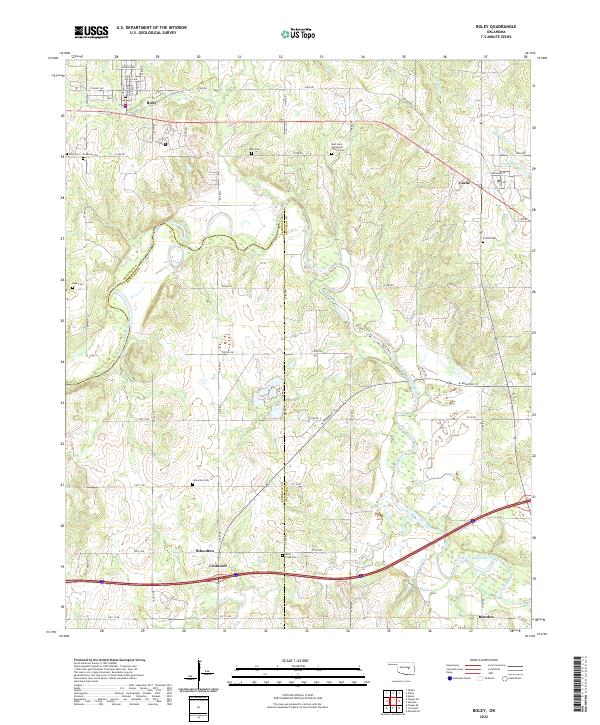 Boley, OK — USGS 7.5-minute topo (2022)