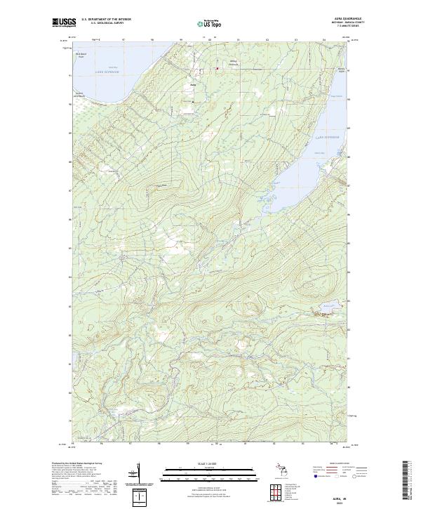 Aura, MI — USGS 7.5-minute topo (2023)