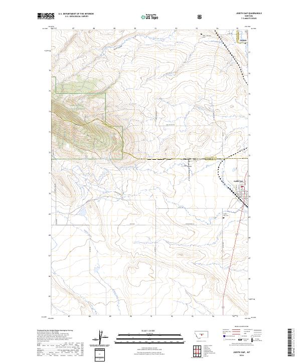Judith Gap, MT — USGS 7.5-minute topo (2024)
