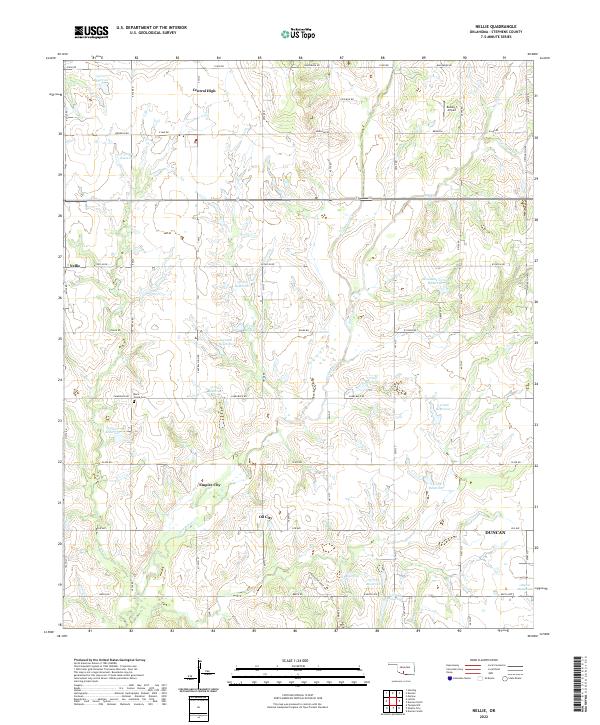 Nellie, OK — USGS 7.5-minute topo (2022)