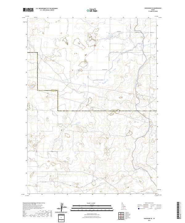 Shoshone SE, ID — USGS 7.5-minute topo (2023)