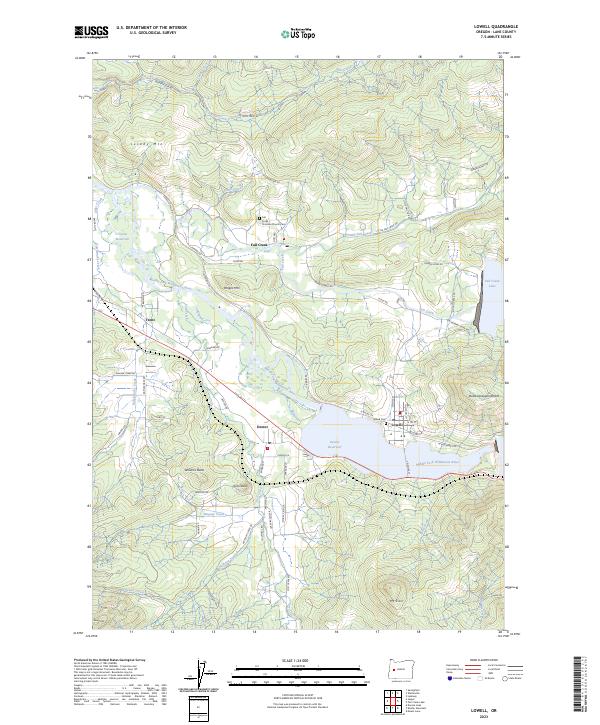 Lowell, OR — USGS 7.5-minute topo (2023)