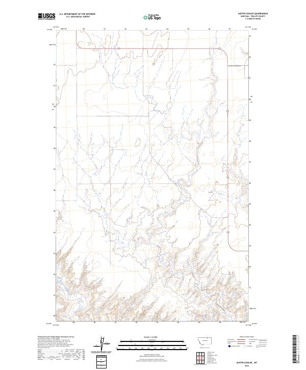Austin Coulee, MT — USGS 7.5-minute topo (2024)