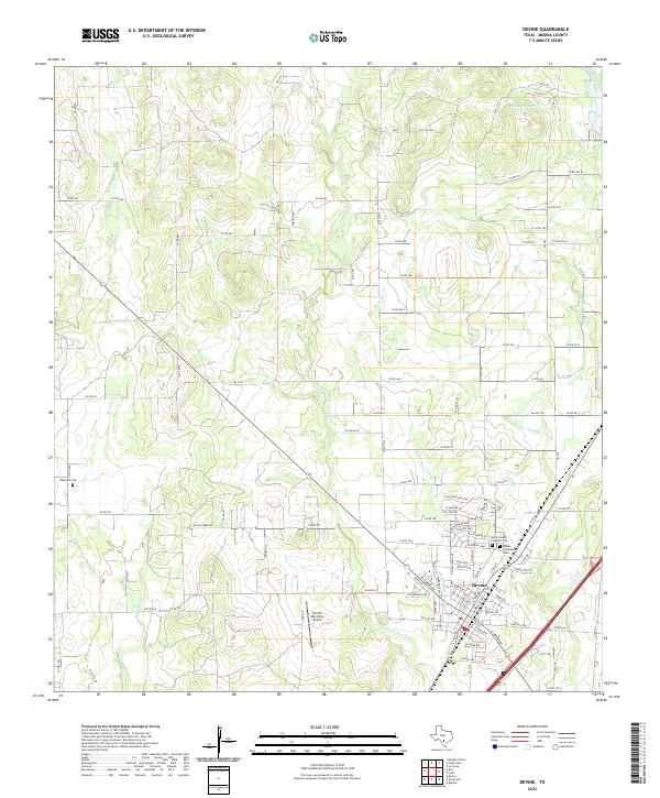 Devine, TX — USGS 7.5-minute topo (2022)