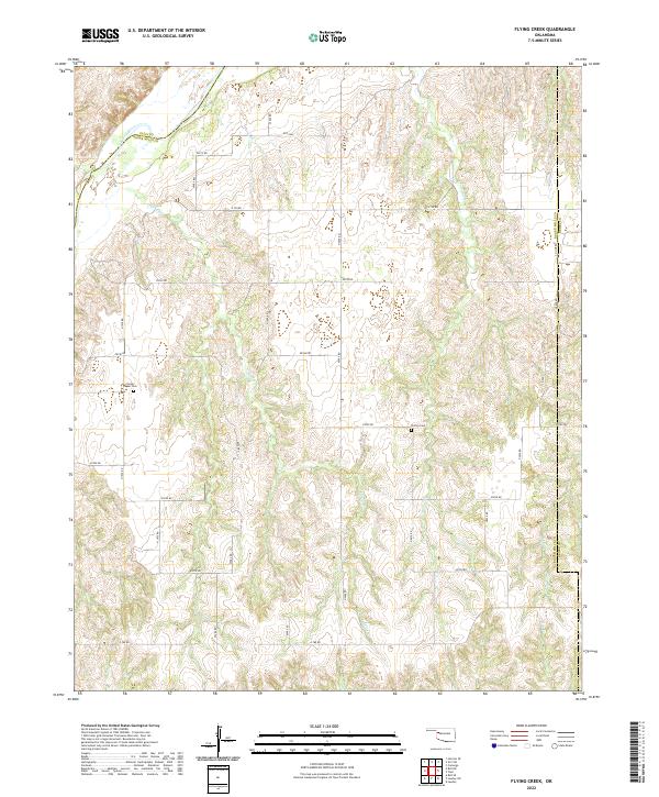 Flying Creek, OK — USGS 7.5-minute topo (2022)