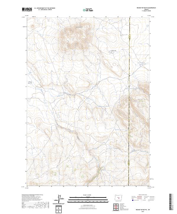 Round Top Butte, OR — USGS 7.5-minute topo (2023)