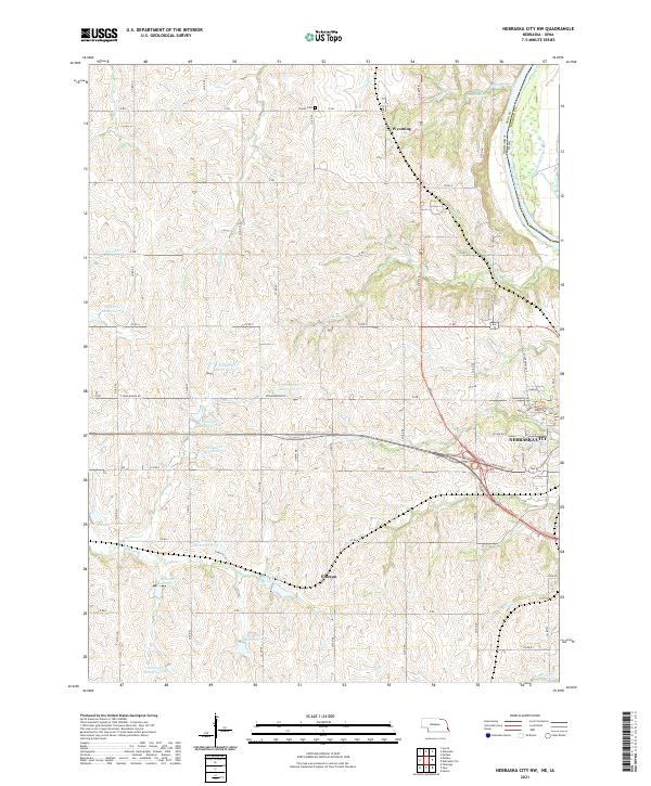 Nebraska City NW, NE-IA — USGS 7.5-minute topo (2021)
